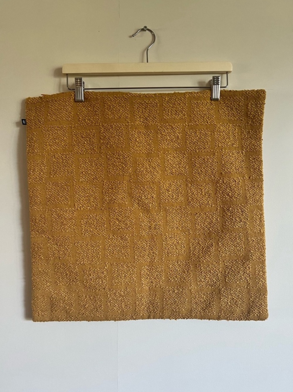 Urban Barn Ochre Textured Bouclé-Style Pillow Cover